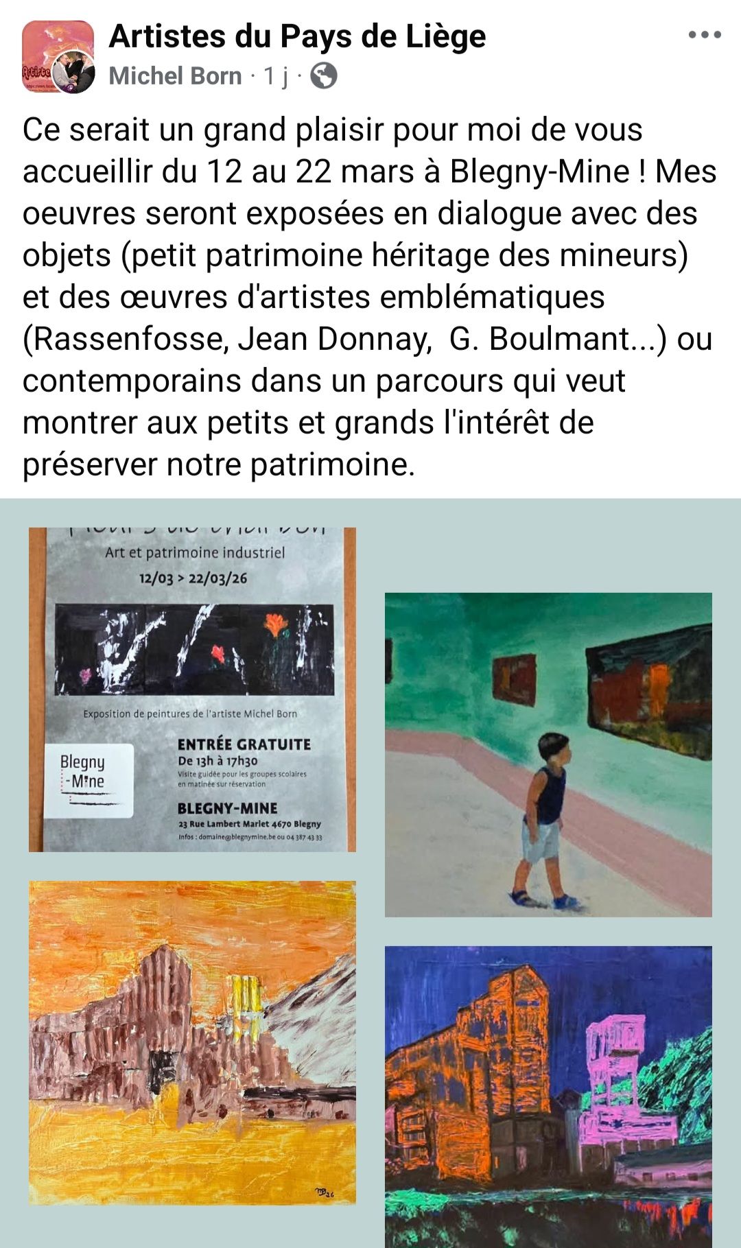 Exposition Blegny-Mine 11 au 22 mars 2026